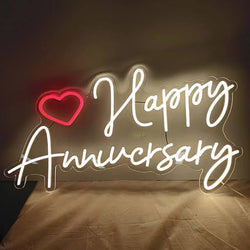 Happy Anniversary Neon Light Sign For Anniversary Party