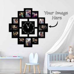 Wooden Wall Clock With Square Photo