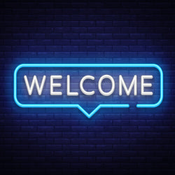 Welcome Neon Light Sign Visitors Glowing Invitation 