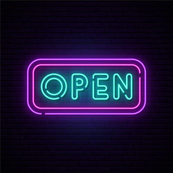 Open Neon Light Sign Shops, Cafes & Boutiques