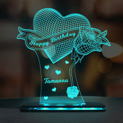 3D Acrylic LED Happy Birthday Lamp In Blue Color