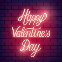 Happy Valentine's Day Neon Light In Different Colors