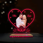 3D Acrylic LED Heart Couple Lamp In Multi Color