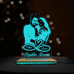 3D Acrylic LED Together Forever Lamp With Name & Photo