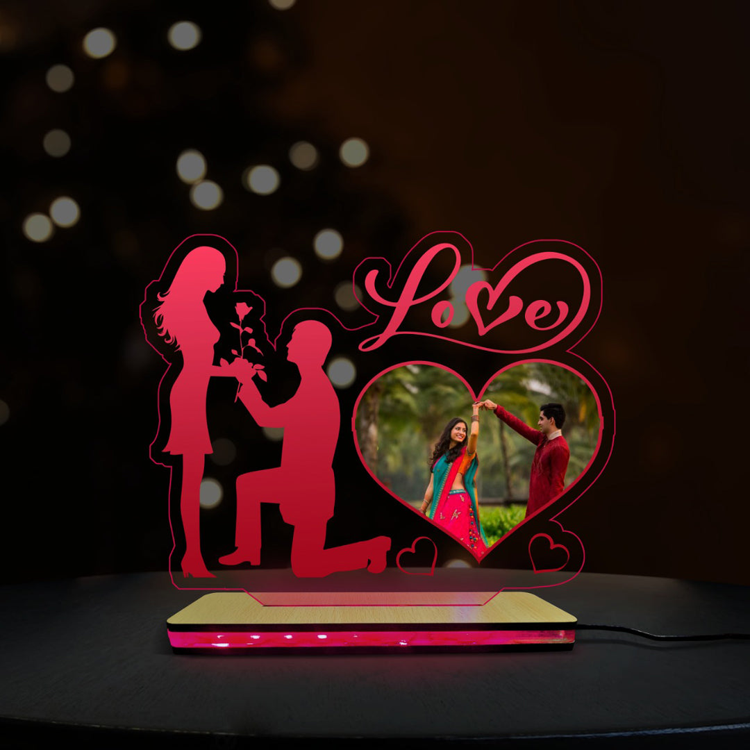 3D Acrylic LED Love Couple Lamp With Photo - Giftsholic