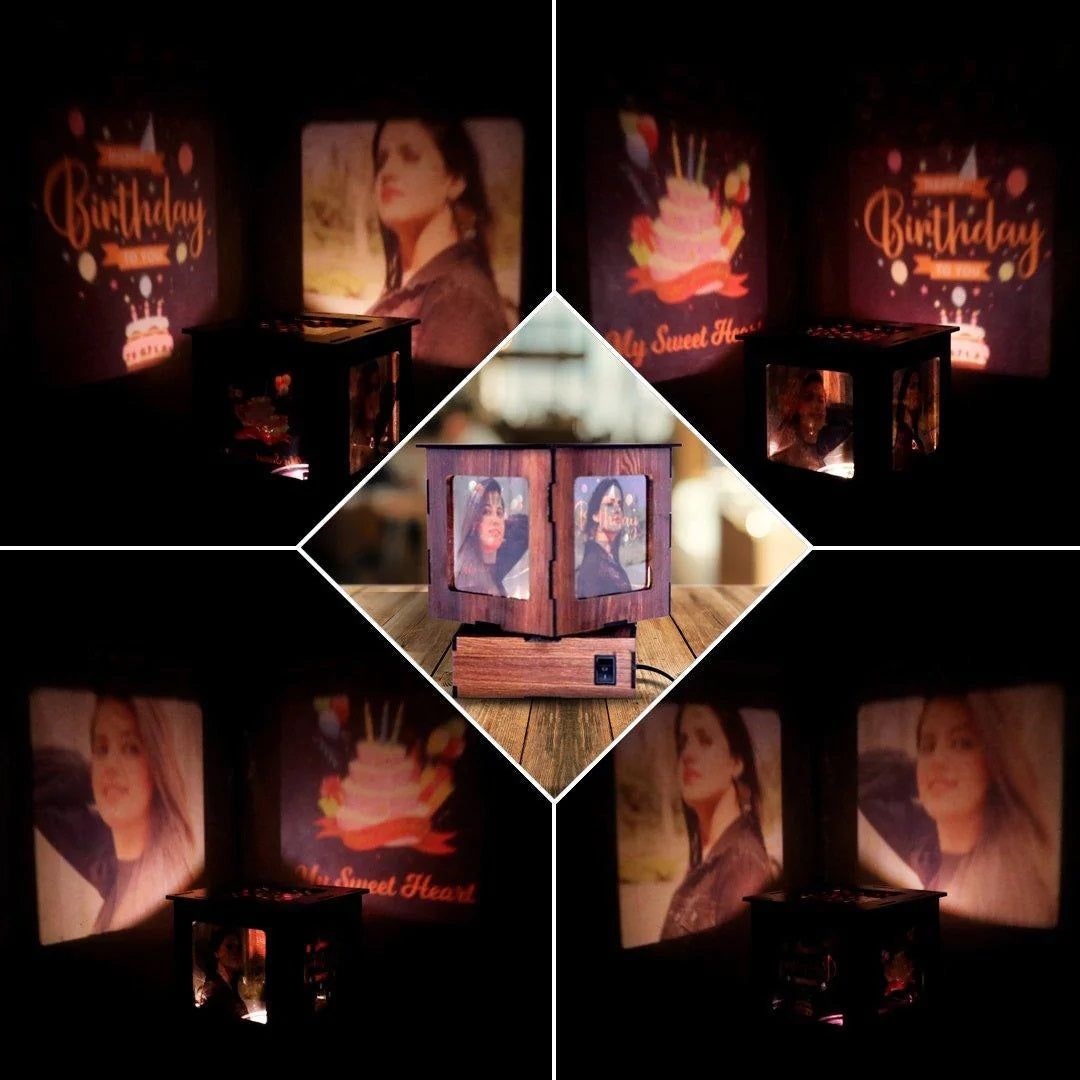 Shadow Box Rotating Revolving/Rotating Photo Shadow Box With Photos & Messages - Giftsholic