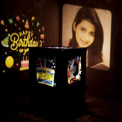 Rotating Photo Shadow Box With Photos & Messages